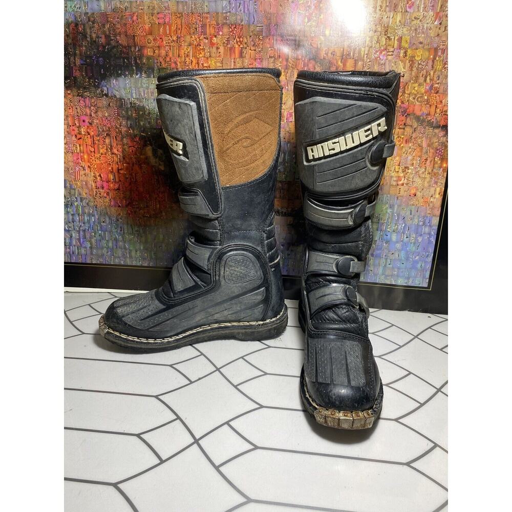 Heavy Duty ANSWER Motorcycle Boots Adult Size 8 - Picture 4 of 13